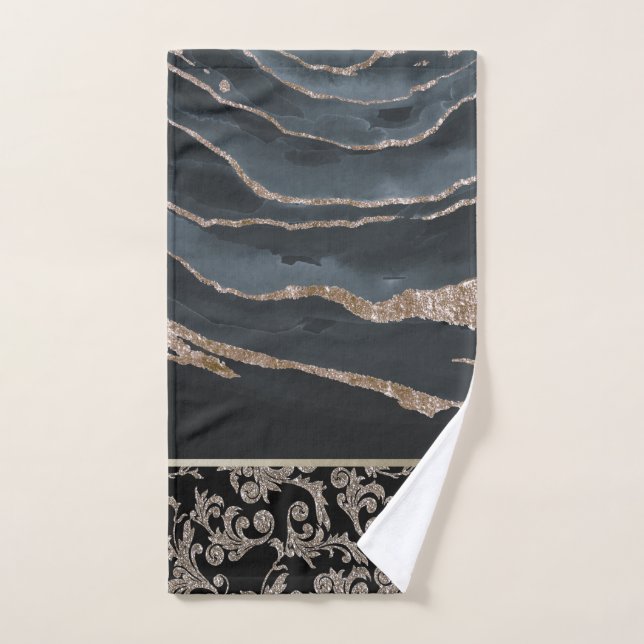 Élégant Marbre élégant en or noir (Serviette à main)