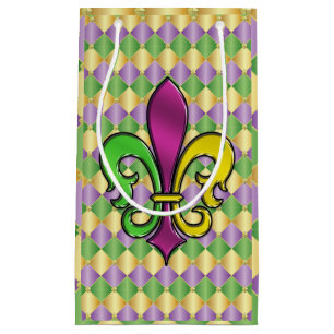 Elegant Mardi Gras Lilie Design Geschenktasche Kleine Geschenktüte