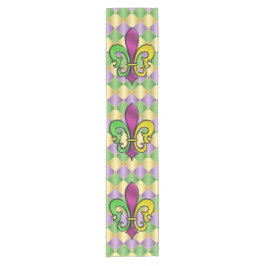 Elegant Mardi Gras Lilie Design Table Runne Kurzer Tischläufer