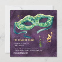 Elegant Mardi Gras Party Einladung