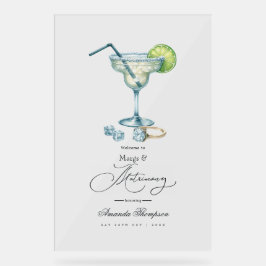 Elegant Margs & Matrimont Brautparty Willkommen Acrylschild