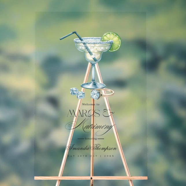 Elegant Margs & Matrimont Brautparty Willkommen Acrylschild (Neutral)