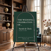 Élégant Mariage à l'Arche de Vert Émeraude et Or R