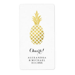 Élégant Mariage à vin d'ananas Étiquette