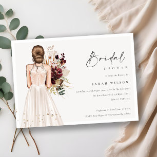 Élégant Mariage blanc Gown Invitation Fête des mar