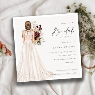Élégant Mariage blanc Gown Invitation Fête des mar