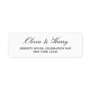 Élégant Mariage blanc simple Étiquettes d'adresse 