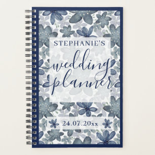 Elégant mariage bleu floral bleu poussiéreux