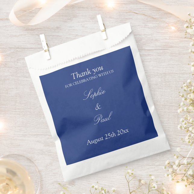 Élégant Mariage bleu foncé Merci Favor Sacs (Coupé)