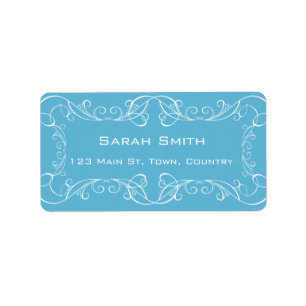 Élégant Mariage bleu  retour Étiquettes RSVP