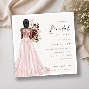 Élégant Mariage Blush Gown Invitation Fête des mar