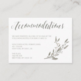 Elégant Mariage Cartes d'Hébergement Gris Floral