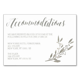Elégant Mariage Cartes d'Hébergement Gris Floral