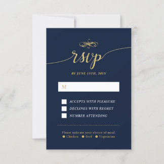 Elégant Mariage classique RSVP Insérer carte