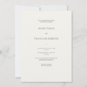 Elégant mariage couleur beige Invitations