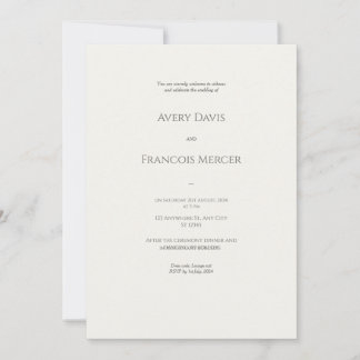 Elégant mariage couleur beige Invitations