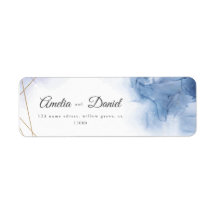 Élégant mariage d'âge bleu Étiquette d'adresse
