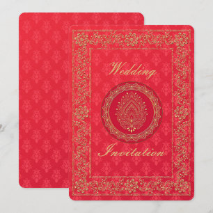 Elegant Mariage damassé - Carte d'invitation
