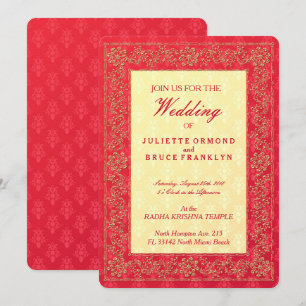 Elegant Mariage damassé - Carte d'invitation