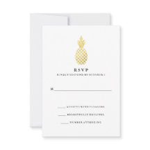 Elégant mariage d'ananas en or RSVP