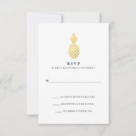 Elégant mariage d'ananas en or RSVP