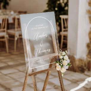 Élégant Mariage d'arc Bienvenue signature acryliqu