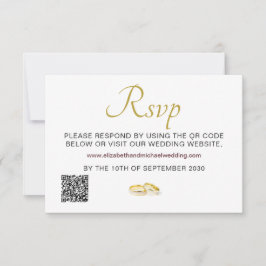 Elegant Mariage de anneaux or QR Code RSVP