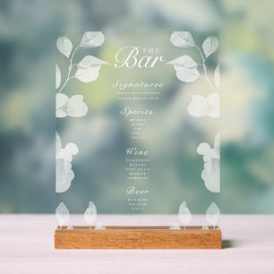 Élégant Mariage de barre menu Signal acrylique