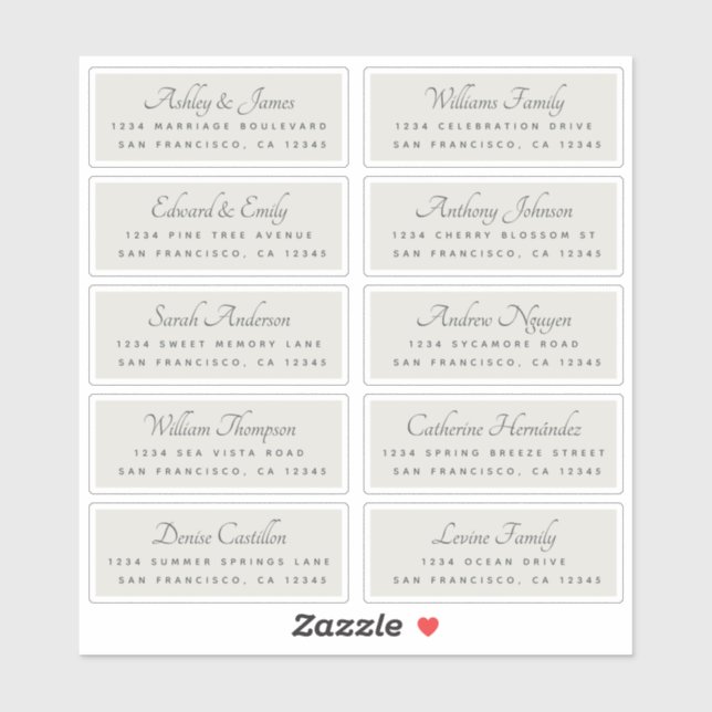 Élégant Mariage de calligraphie Étiquettes de adre (Feuille)