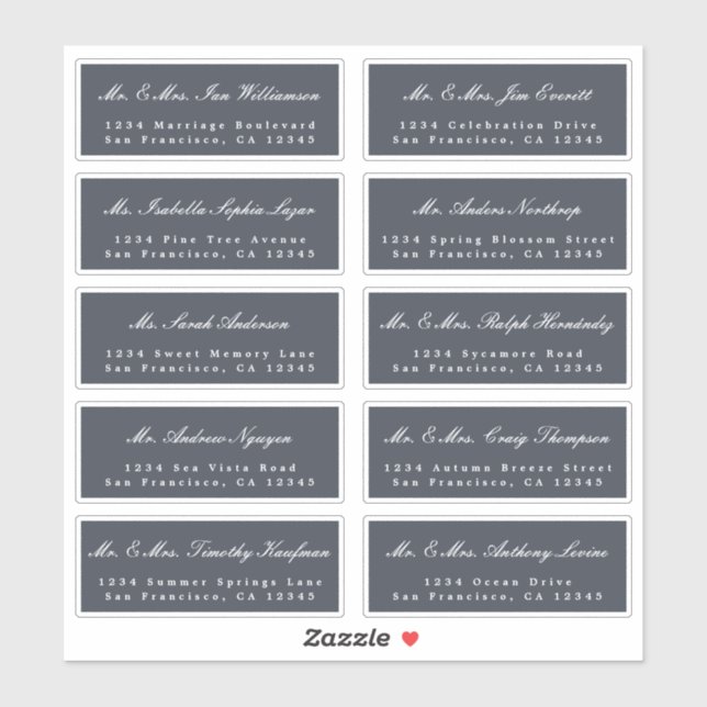 Élégant Mariage de calligraphie Étiquettes de adre (Feuille)