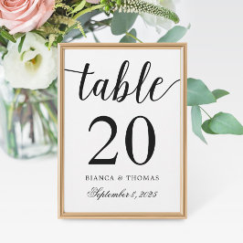 Élégant Mariage de calligraphie Numéro de table
