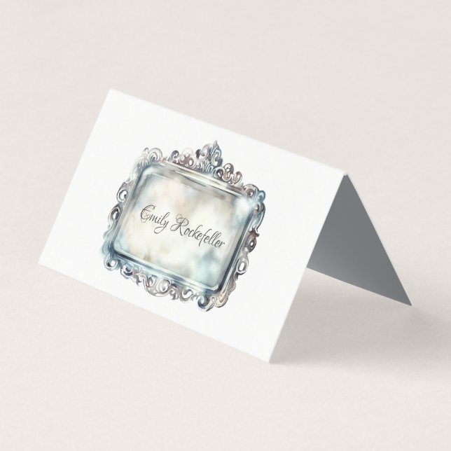 Élégant Mariage de carte de nom de plateau en arge (Front)