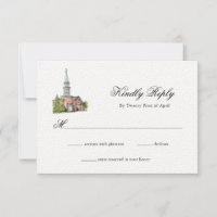 Elégant mariage de l'église aquarelle RSVP