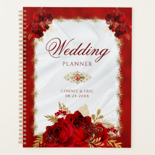 Élégant Mariage de luxe rouge or Floral