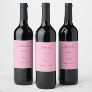 Élégant Mariage de Magenta Rose Étiquettes de vin