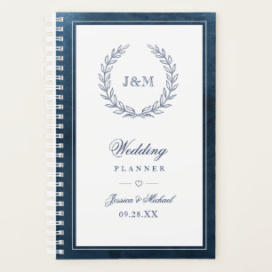Élégant Mariage de monogramme bleu marine