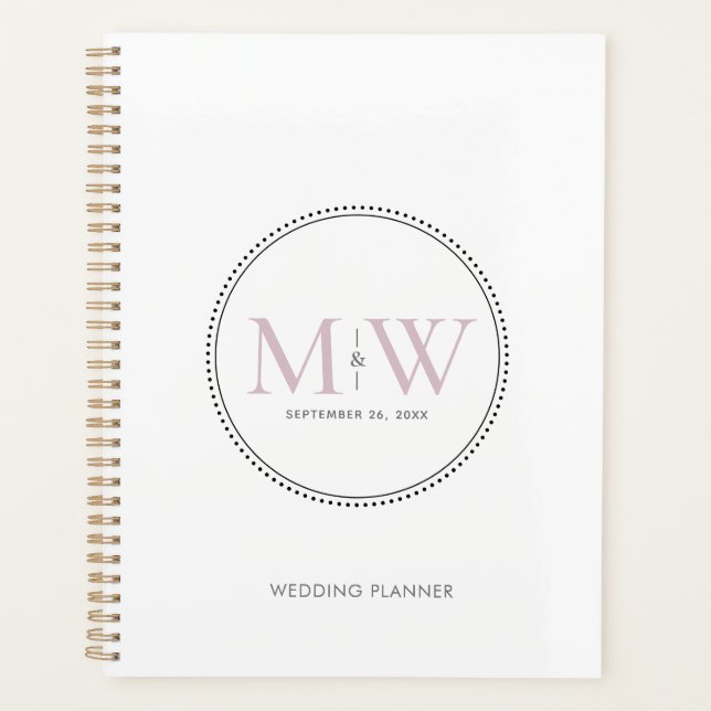 Élégant Mariage de monogramme rose (Devant)