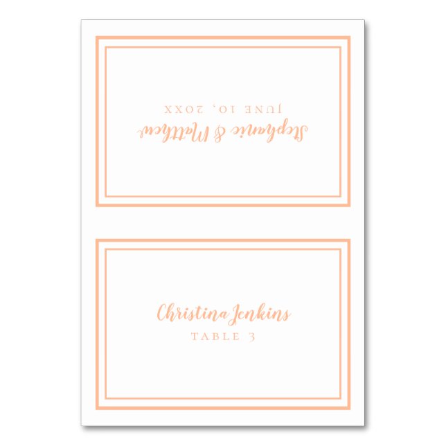 Elégant Mariage de pêche personnalisé Carte de pla (Par défaut)