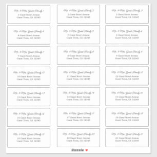 Élégant Mariage de script Étiquette de adresse inv