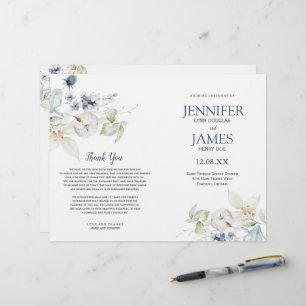 Elégant Mariage d'hiver Thème Mariage Programmes