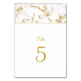 Élégant Mariage en marbre blanc or Numéro de table