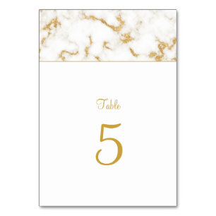 Élégant Mariage en marbre blanc or Numéro de table