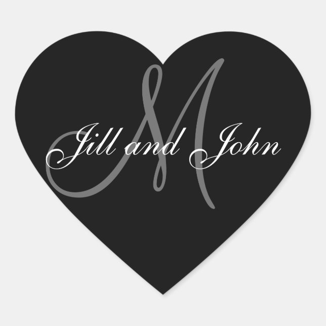 Élégant Mariage Faveur Stickers forme coeur (Devant)