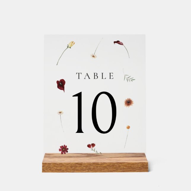 Élégant Mariage Fleur sauvage d'automne Numéro de  (Recto)