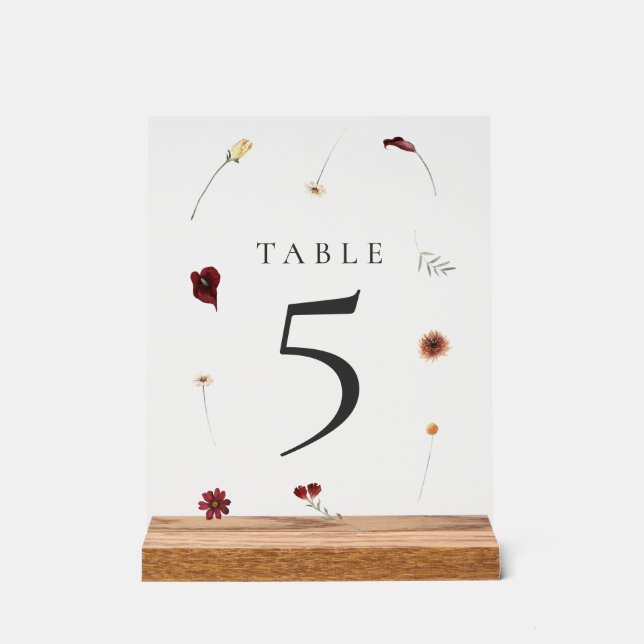 Élégant Mariage Fleur sauvage d'automne Numéro de  (Recto)