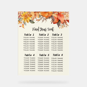 Élégant Mariage Floral Automne Trouvez Votre Siège