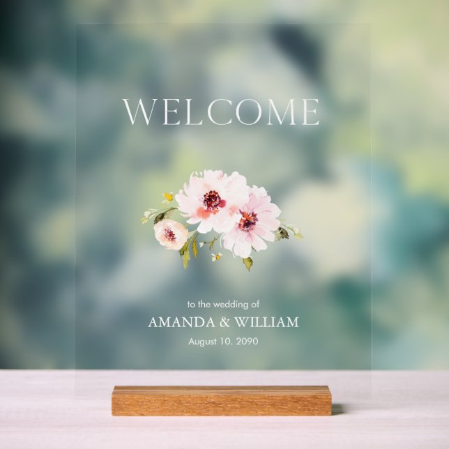 Elégant Mariage Floral Bienvenue (Neutre)
