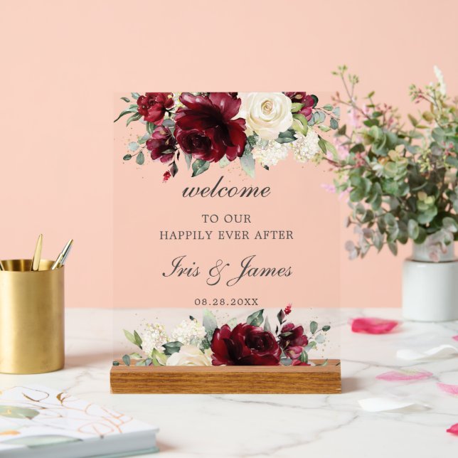 Élégant Mariage floral d'ivoire de Bourgogne Bienv (Mariage)