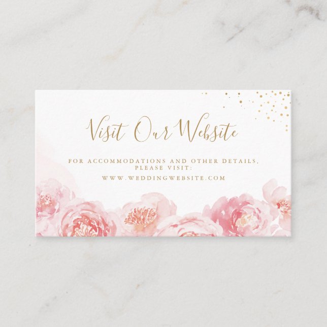 Elégant mariage floral roux site web Insérer carte (Devant)