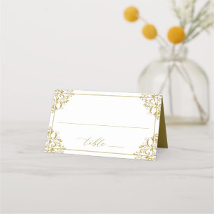Elégant Mariage Gold Cartes de Place Vintage Class
